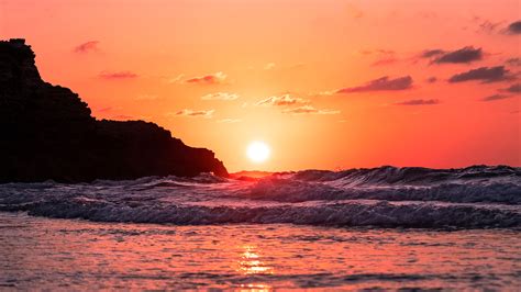 Waves Ocean Sunset