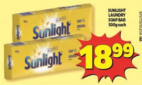 Sunlight Laundry Soap Bar 500g offer at Usave