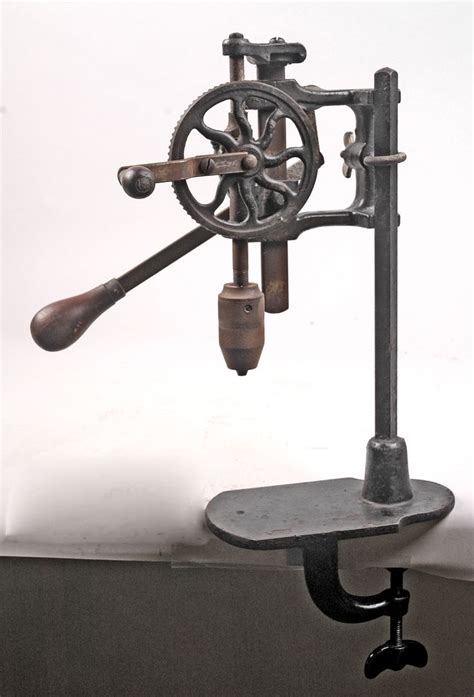 Hand-operated bench-mount drill press | Old Tools, Devices, & etc. | Pinterest | The old, My ...