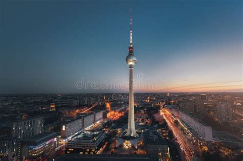 Aerial View of Berlin with Berlin Television Tower (Fernsehturm) at ...