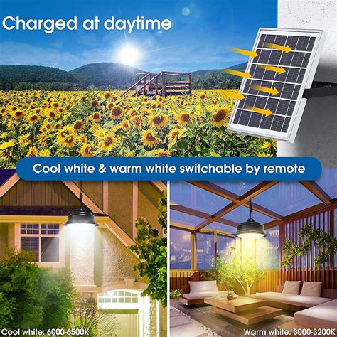 Solar Lights Indoor Outdoor Solar Shed Light With Remote Control Lighting Brightness & Timing ...