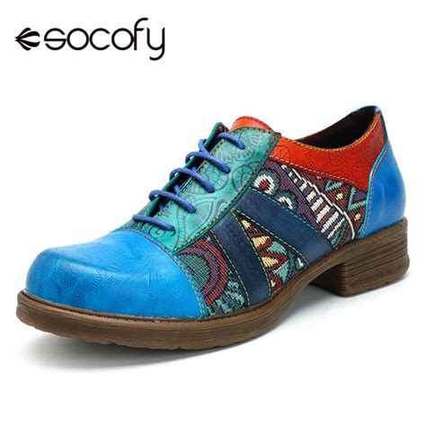 Aliexpress.com : Buy Socofy Women Retro Bohemian Flats Shoes Genuine ...