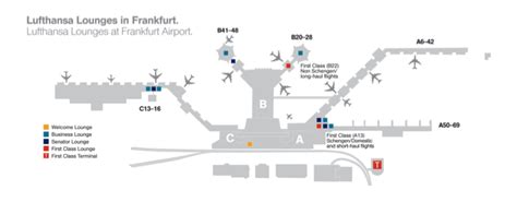 Map of Lufthansa Lounges at Frankfurt Airport