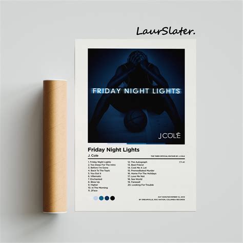 J. Cole Friday Night Lights Poster / Tracklist Album Cover | Etsy