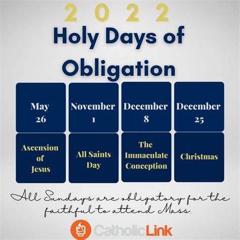 2023 Holy Days Of Obligation In The Catholic Church (United States ...