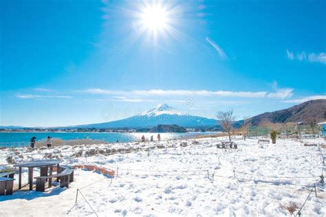 Mt Fuji from Kawaguchiko Lake in Winter Stock Image - Image of landscape, golden: 67273527