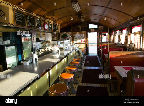 Interior of Vintage Diner Restaurant Stock Photo - Alamy