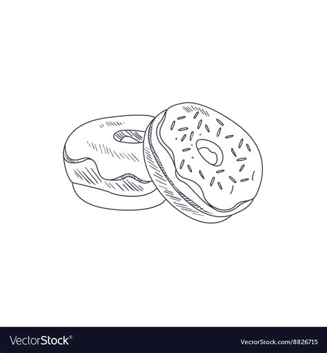 Donuts hand drawn sketch Royalty Free Vector Image