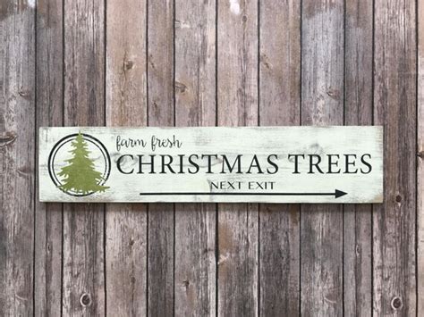 Rustic Farm Fresh Christmas Tree Sign 5.5H x 23W | Etsy