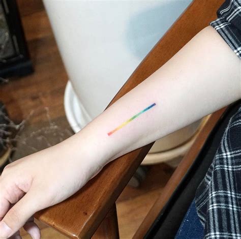 rainbow line tattoo | รอยสัก, ไอเดียรอยสัก, ลายสัก