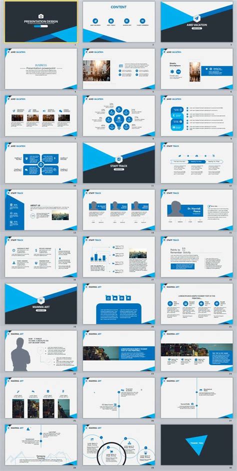 30+ Blue business report PowerPoint Template Business Presentation Templates, Corporate ...