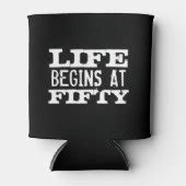 Life begins at 50 funny 50th Birthday can cooler | Zazzle