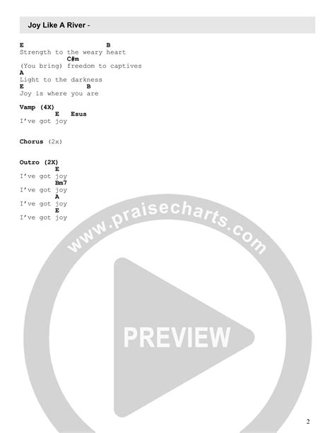 Joy Like A River (Live) Chords PDF (Every Nation Music) - PraiseCharts