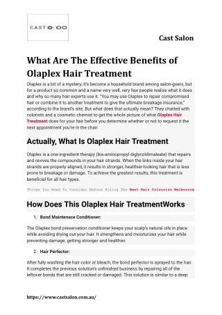 PPT - What Are The Effective Benefits Of Olaplex Hair Treatment ...