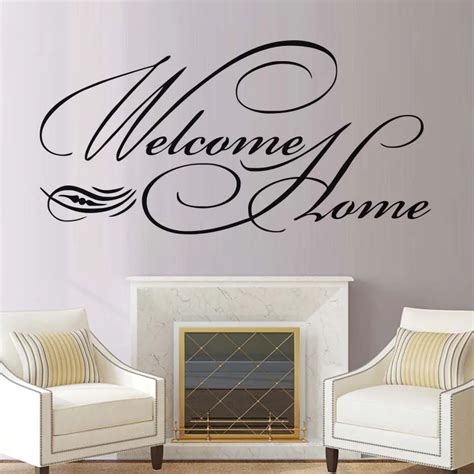 welcome home quote wall art Home Decor Text Patterns adesivo de parede removable vinyl wall ...