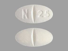 N 25 Pill Images (White / Elliptical / Oval)