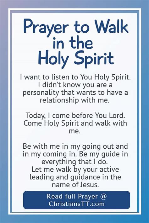 Prayer To Walk In The Holy Spirit - ChristiansTT