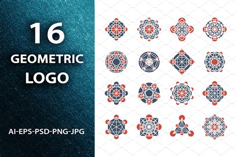 Geometric logo template set | Geometric logo, Logo templates, Geometric