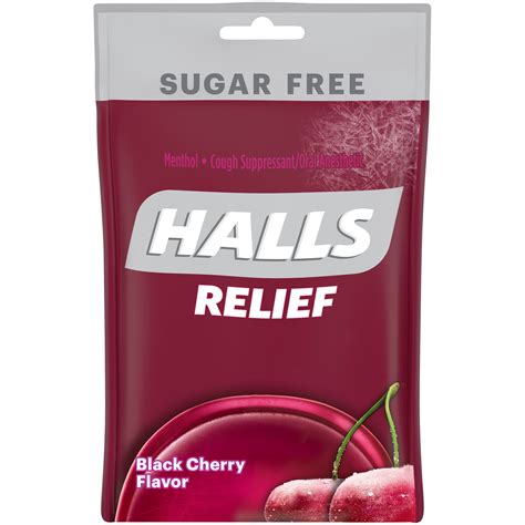 HALLS Relief Black Cherry Sugar Free Cough Drops, 25 Drops