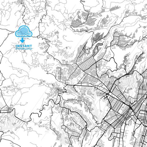 Nice bright vector map of Mixco, Guatemala, Guatemala with fine ...