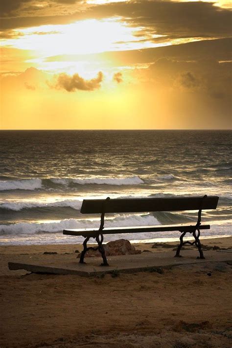 Nice bench for thoughts to be had | Sunset wallpaper, Beach landscape ...