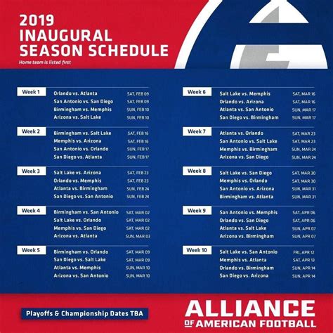 AAF League Schedule Released - Birmingham Iron | Birmingham, League schedule, Home team