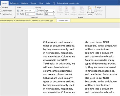 Add Columns in Microsoft Word - GeeksforGeeks