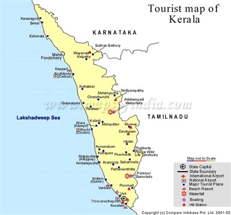 Map of Kerala, Tourist Map of Kerala, Travel Map of Kerala, Kerala Map, Map of Kerala, State Map ...