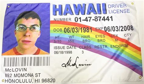 ANCONINE McLovin ID Flag Fake Driver License Flag,3x5 Ft Banner,Flags ...