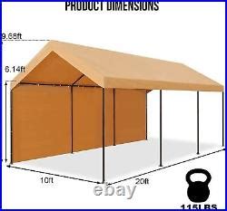 Car Canopy, Heavy Duty 10X20 FT Carport Outdoor Storage Shed Car ...