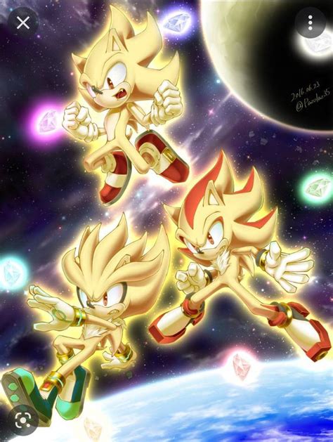 Super Sonic, super Shadow and super Silver by Keyshaaby on DeviantArt