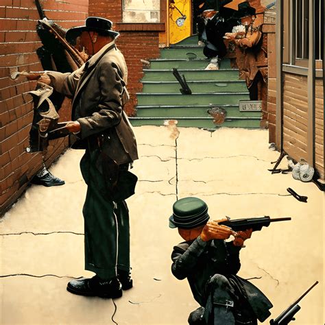 Norman Rockwell Paintings 4 Men Shooting Dice in an Alley · Creative Fabrica