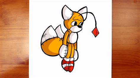 How To Draw FNF MOD character - Tails Doll Step by by ...