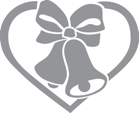 Wedding Bells with Ribbon and Heart - Pre-cut Patterns