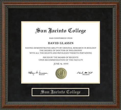 San Jacinto College Diploma Frame: Wordyisms