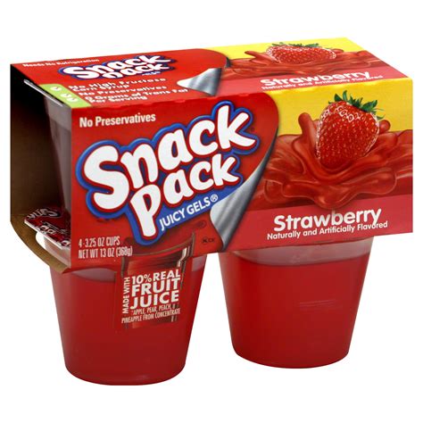 Hunt's Snack Pack Gel Snacks, Strawberry, 4 pk