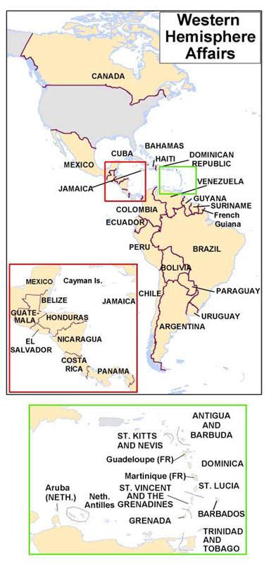 Western Hemisphere Political Map