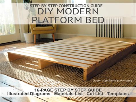 FULL Modern Platform Bed Detailed Printable PDF Instructions - Etsy ...