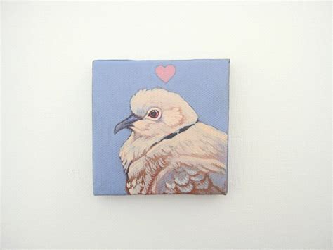 Dove Painting on a 3 x 3 Miniature Canvas Bird | Etsy