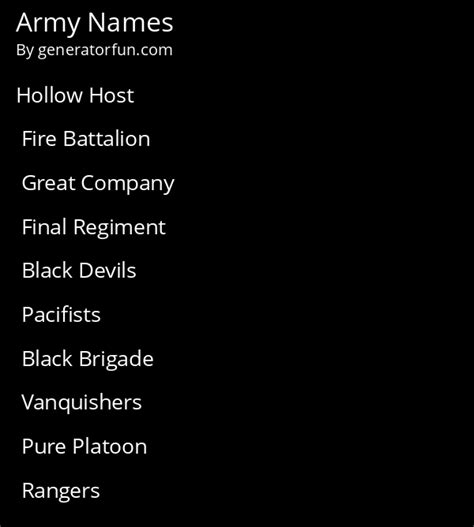 Army Name Generator - Generate a Random Army Name