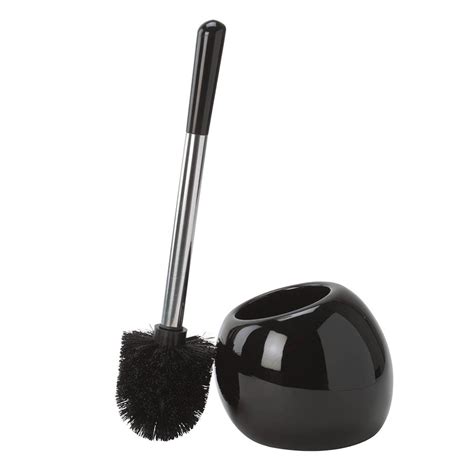 Bath Bliss Ceramic Dome Toilet Brush Holder - Black - Walmart.com - Walmart.com