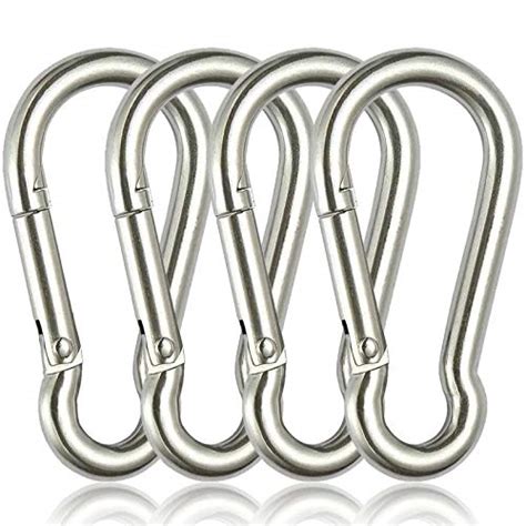 Rtudan 4 Inch Spring Snap Hook Carabiner - 304 Stainless Steel Snap Hook Heavy Duty Carabiner ...