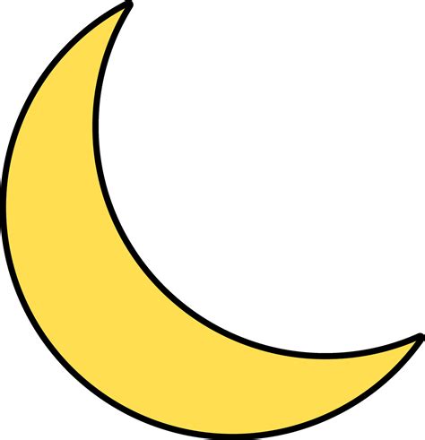 Crescent Moon Icon Or Symbol In Yellow Color. 25075761 Vector Art at ...