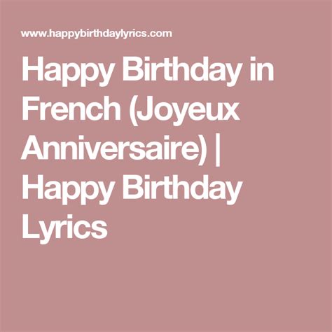 Happy Birthday Song In French Language | The Cake Boutique