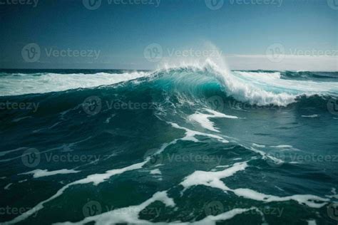 Aerial view to ocean waves. Blue water background 27886702 Stock Photo ...