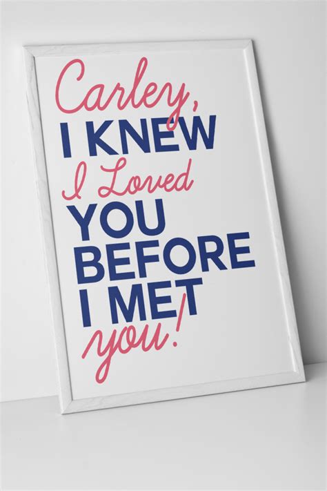 I knew I loved you before I met you - wall art print. 8x10 sweet for a babies room! | Wall art ...