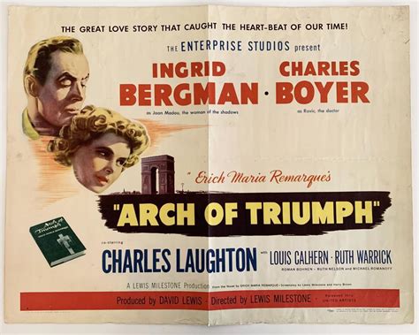 Bid Now: Arch of Triumph vintage movie poster - January 1, 0122 6:00 PM PST