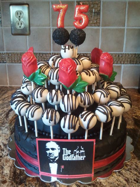 75th Birthday "The Godfather" Cake Pops 75 Birthday Cake, 50th Birthday ...