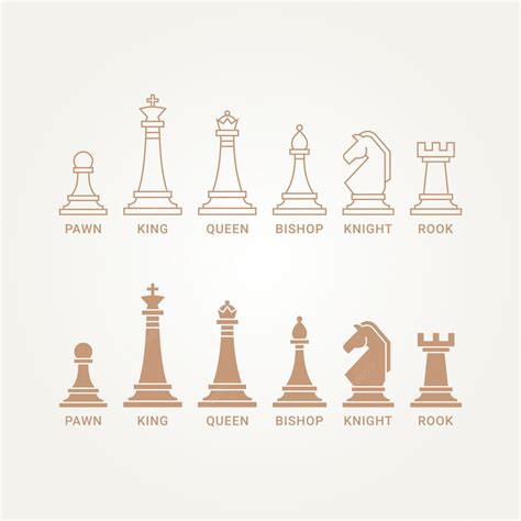 Premium Vector | Minimalist collection of chess piece design element logo template vector ...