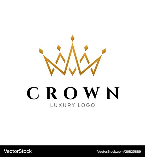 Crown logo king royal icon queen logotype Vector Image